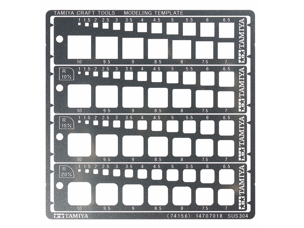Tamiya Modeling Template (Square 1-10mm)