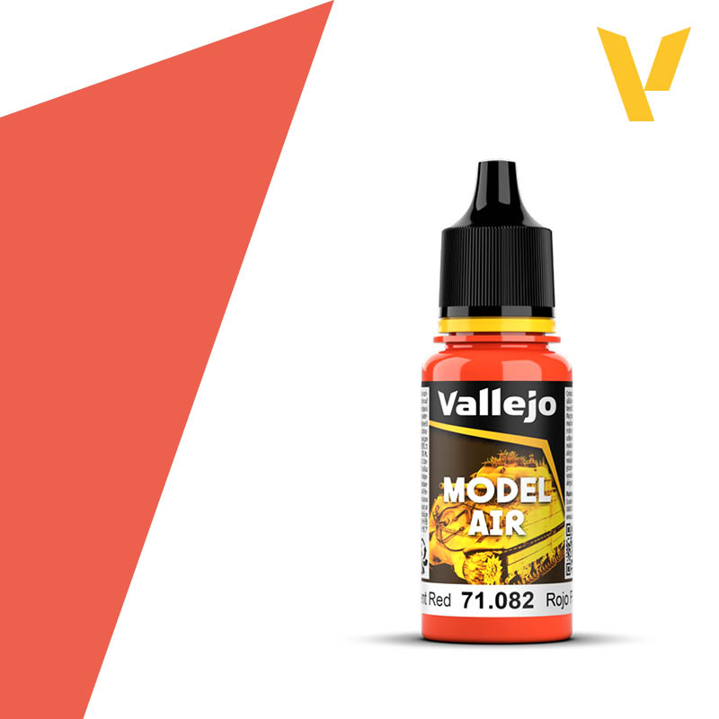Vallejo 71082 Fluorescent Red 18ml. FS38903- RAL2005.