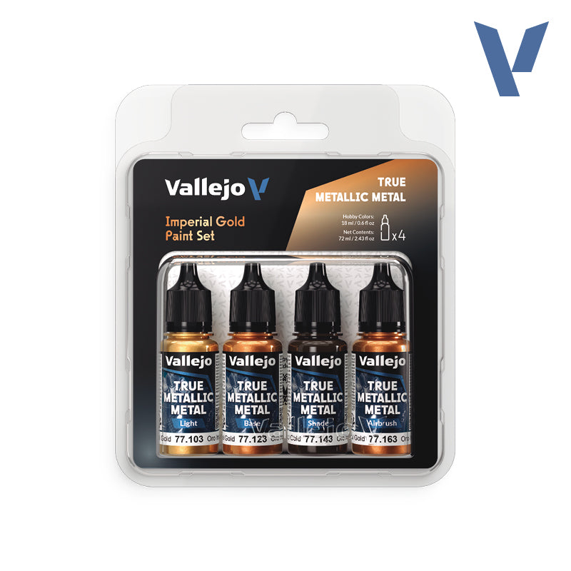 Vallejo 77252 Imperial Gold Paint Set.  True Metallic Metal
