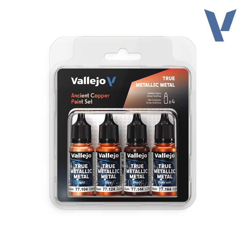 Vallejo 77253 Ancient Copper Paint Set.  True Metallic Metal