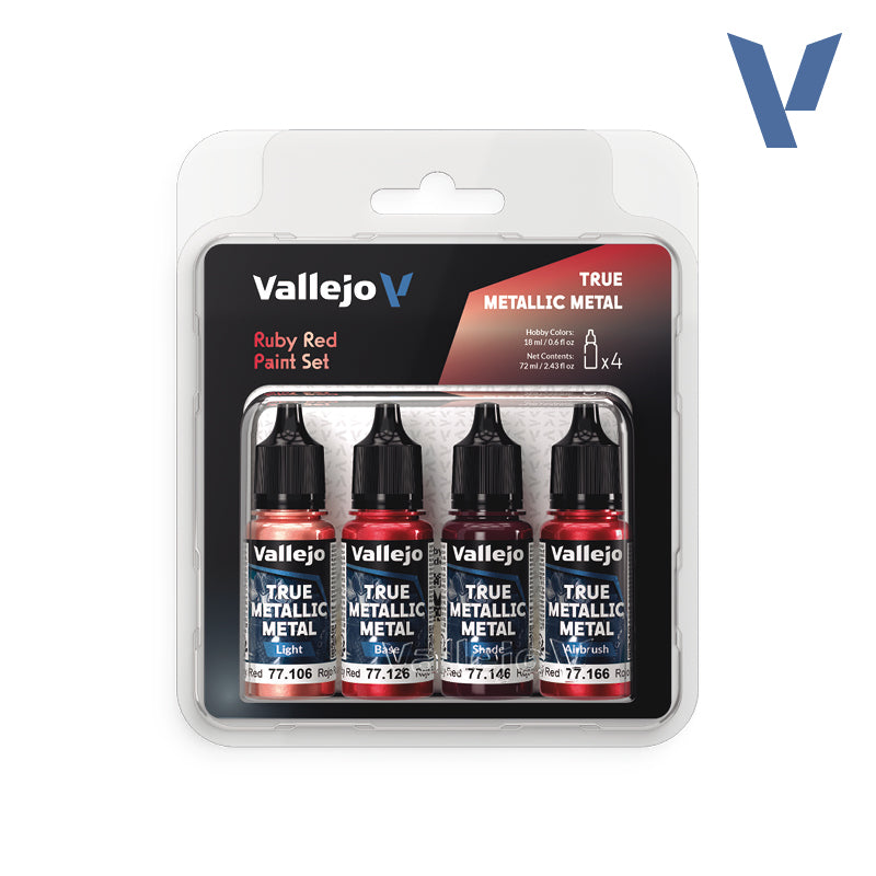 Vallejo 77254 Ruby Red Paint Set.  True Metallic Metal