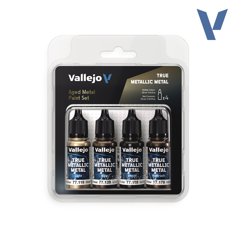 Vallejo 77258 Aged Metal Paint Set.  True Metallic Metal