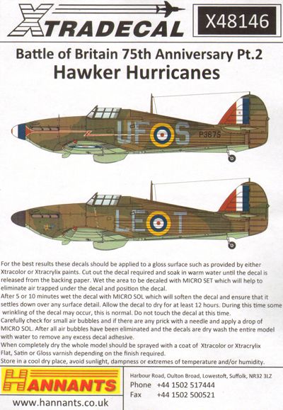 Xtradecal X48146 Battle of Britain 75th Anniversary Pt.2 Hawker Hurricanes