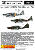 Xtradecal X48179 Messerschmitt Me 262 A1a / U3 / A2a & S-92