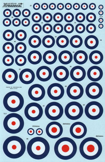 Xtradecal X72111 Royal Air Force Pre-War Roundels 1920-1939
