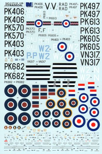 Xtradecal X72128 Supermarine Spitfire F.22