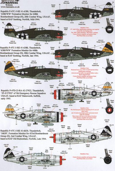 Xtradecal X72153 War Weary Republic P-47D Thunderbolts.