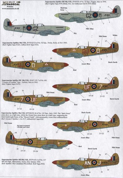 Xtradecal X72177 Supermarine Spitfire Mk.VIII