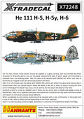 Xtradecal X72248 He 111 H-5, H-5y, H-6