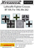 Xtradecal X72252 Luftwaffe Fighter Crosses Bf 109, Fw 190, Me 262