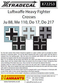 Xtradecal X72253 Luftwaffe Heavy Fighter Crosses Ju88, Me 110, Do 17, Do 217