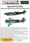 Xtradecal X72274 Spanish Civil War Nationalist Fighter & Ground Attack Collection Pt1.