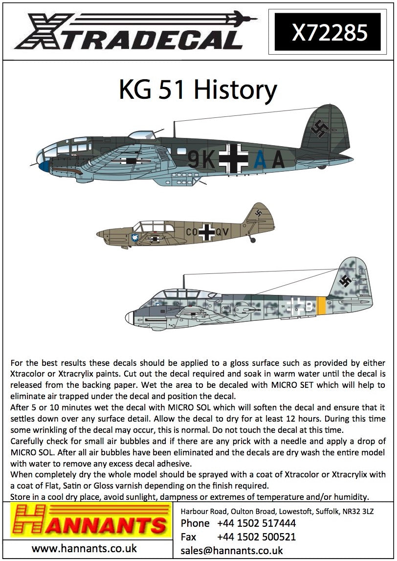 Xtradecal X72285 KG51 History