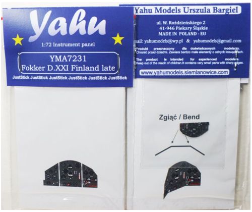 Fokker D.XXI Finland Late Instrument panel 1/72