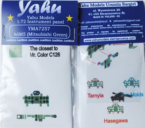 A6M5 (Mitsubishi Green) Instrument panel 1/72