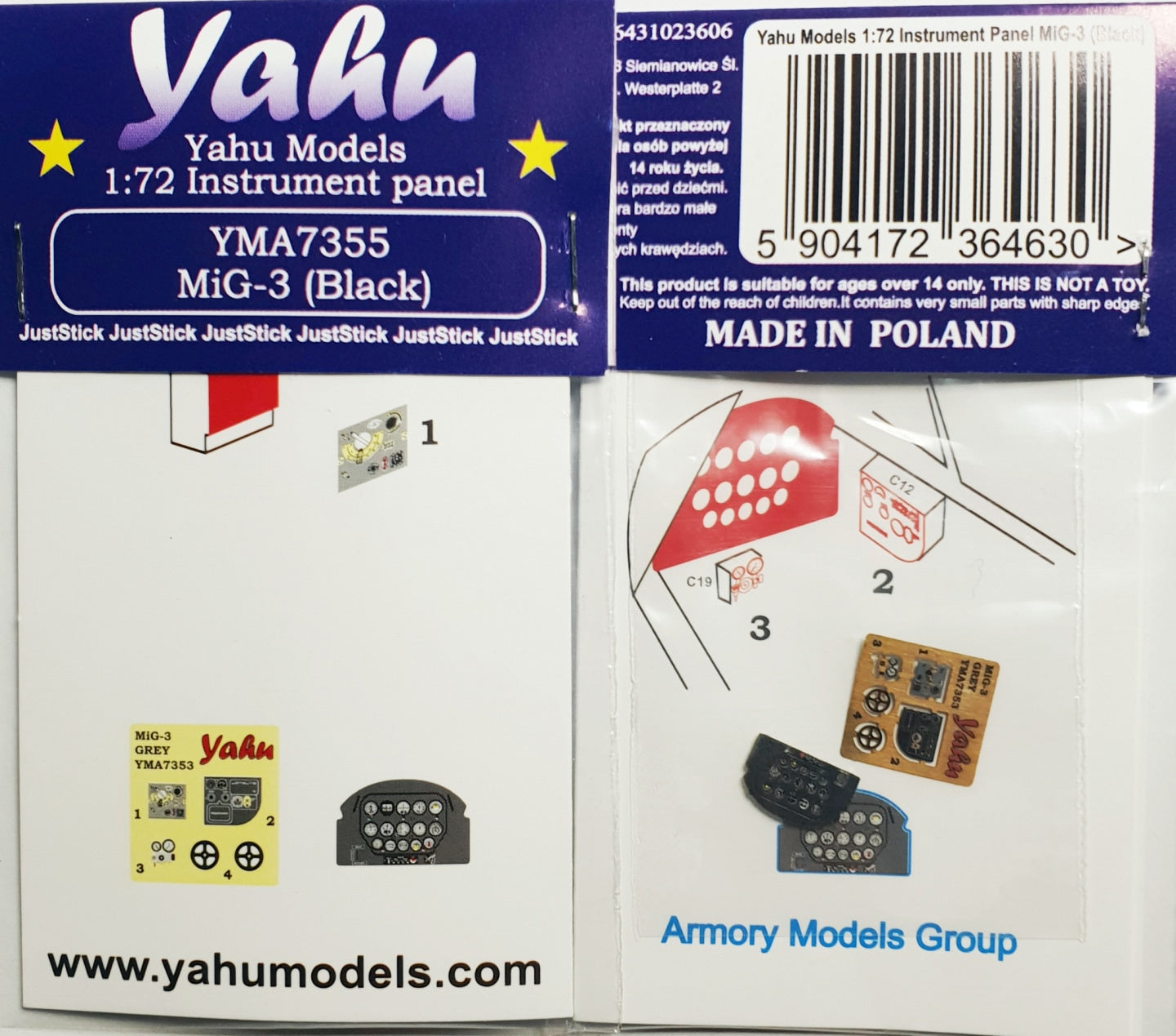 MiG-3 (Black) Instrument panel 1/72