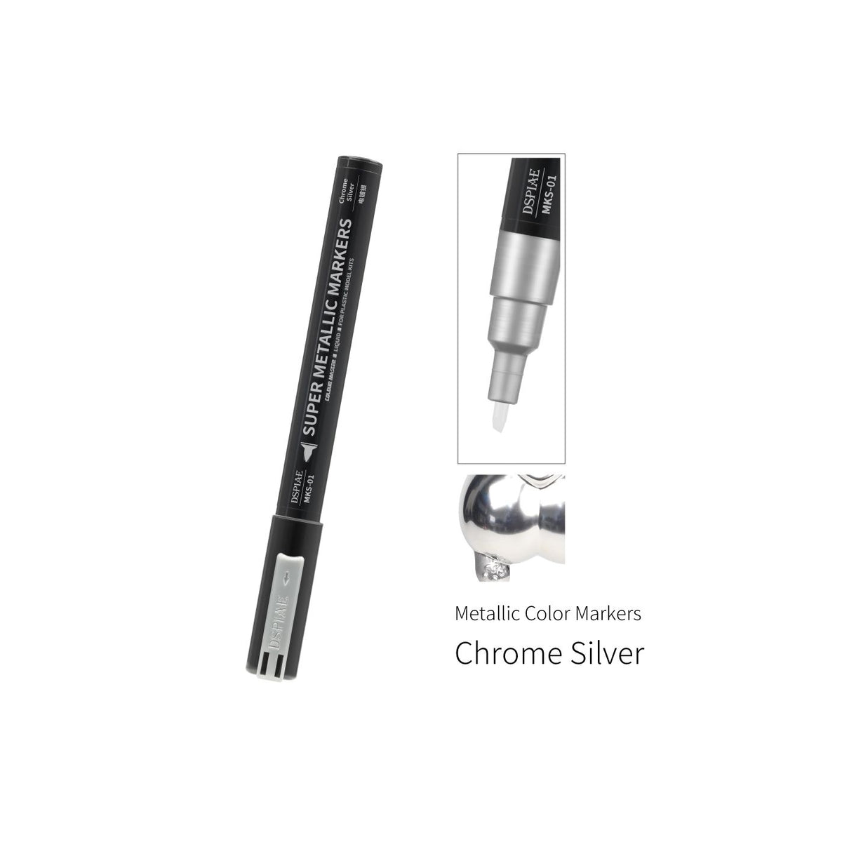 DSPIAE Super Metallic Markers MKS-01 Chrome Silver