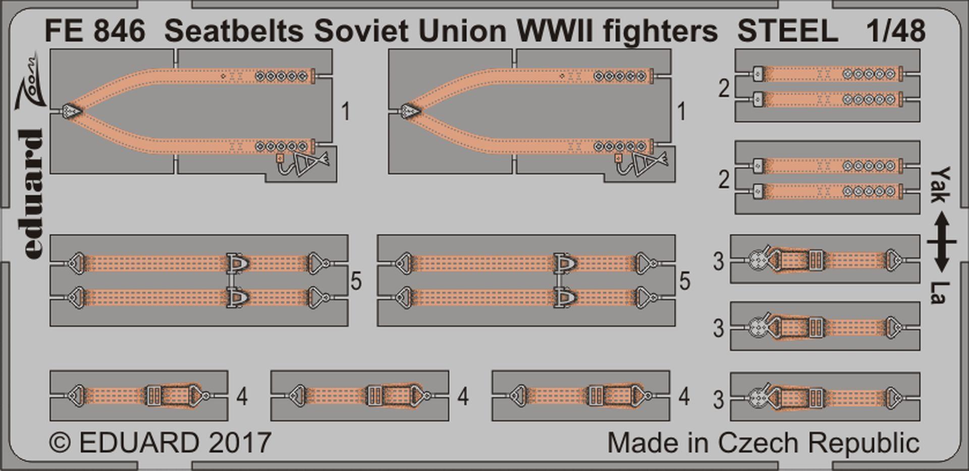 Eduard Seatbelts Soviet Union WWII Fighters 1/48 STEEL