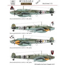 Hadmodel 1/72 decals. Bf 110 D-3 / E-2 Afrika part 2