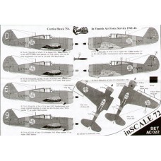 InScale72 decal Curtiss Hawk H-75A in Finnish Air Force service 1941-42