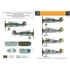 Gloster Gladiator (J8, J8A) in Swedish Service Vol II 1/72 decals