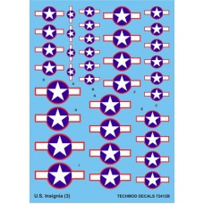 Techmod 72412. 1/72 USA Insignia June 1943 to July 1943. decals