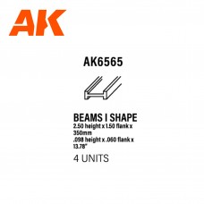 AK 6565 Beams I Shape 2,50 height x 1,50 Flank x 350mm (4 units)