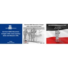 German WW2 Mountain trooper with cross-country skies and Mauser rifle. 1/35