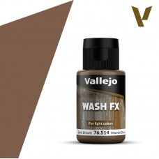 Vallejo 76514 Wash FX Dark Brown 35ml.